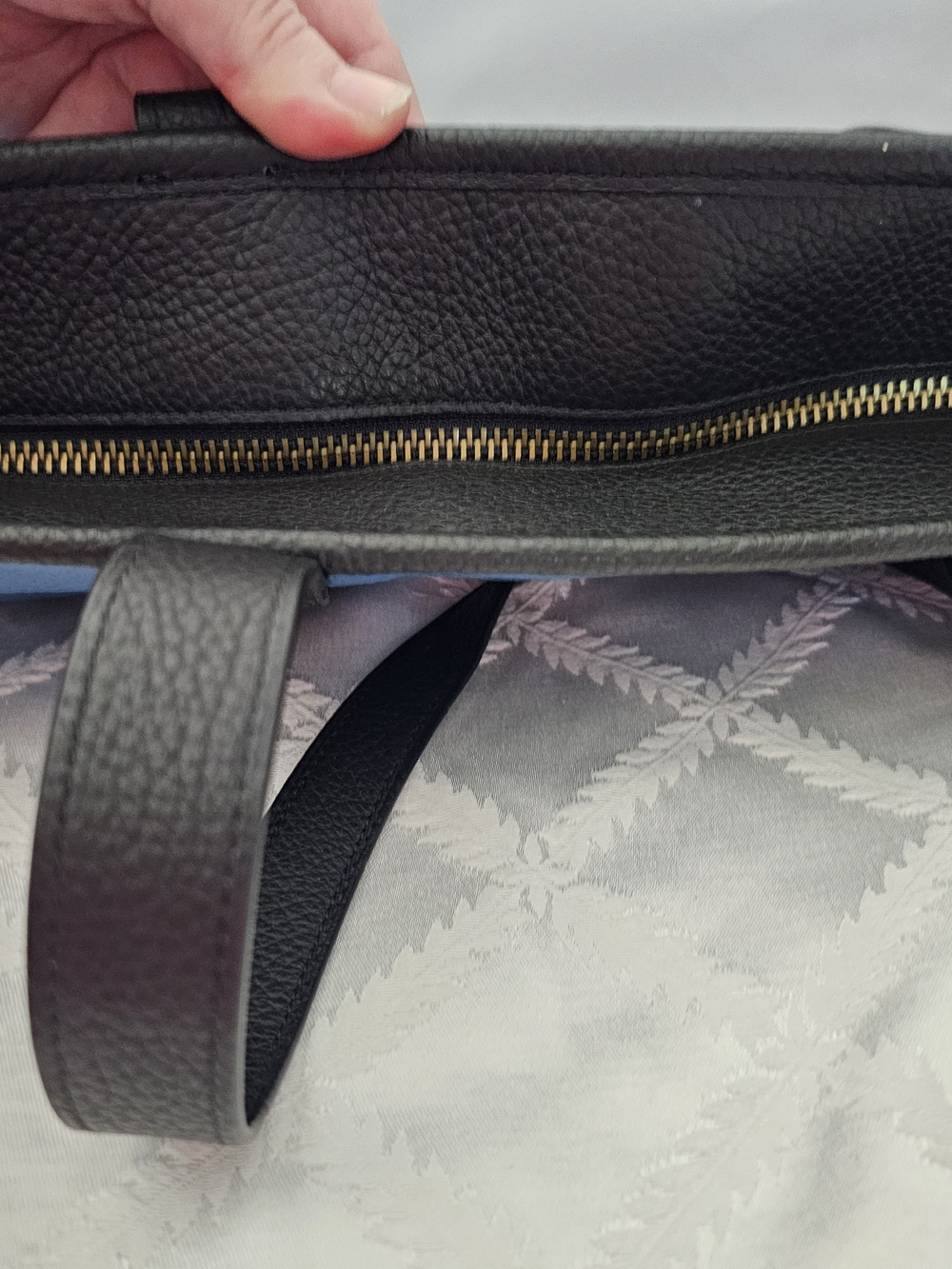 NWT! Coach Men's West Tote Colorblock Blue and Black Leather-Trim Tote Bag - Picture 7 of 12